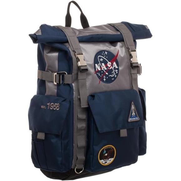 Unisex Backpack Roll Top Built Up Laptop Bag - Picture 3 of 5